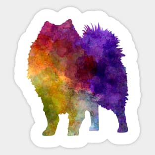 Japanese Spitz in watercolor Sticker